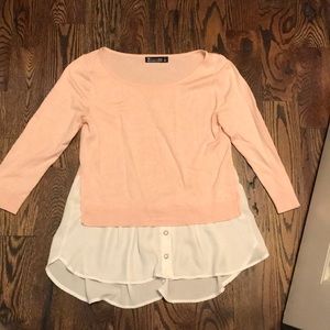 3/4 length sleeve shirts with built in blouse